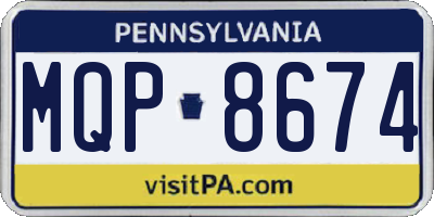 PA license plate MQP8674