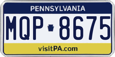 PA license plate MQP8675