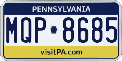 PA license plate MQP8685