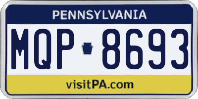 PA license plate MQP8693