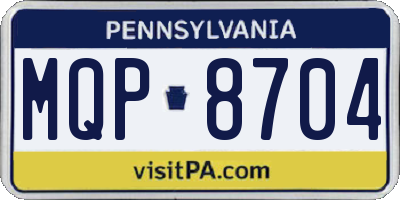 PA license plate MQP8704