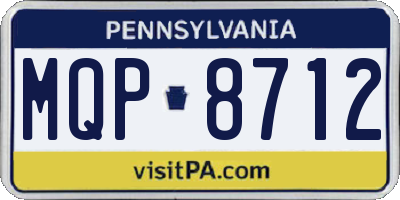 PA license plate MQP8712