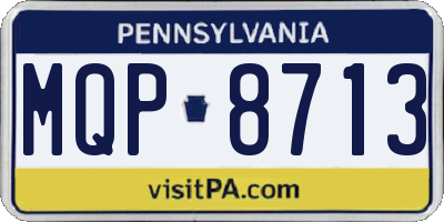 PA license plate MQP8713