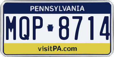 PA license plate MQP8714
