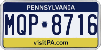 PA license plate MQP8716
