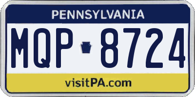 PA license plate MQP8724