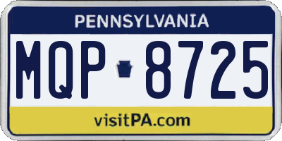 PA license plate MQP8725