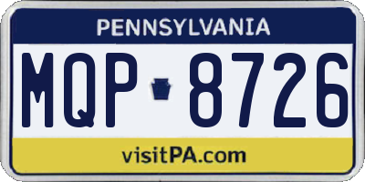 PA license plate MQP8726