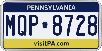 PA license plate MQP8728