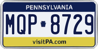 PA license plate MQP8729