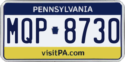 PA license plate MQP8730