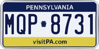 PA license plate MQP8731