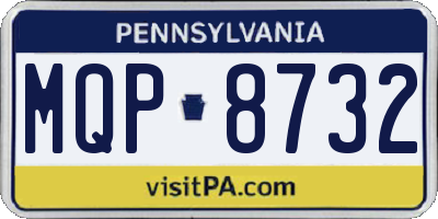 PA license plate MQP8732