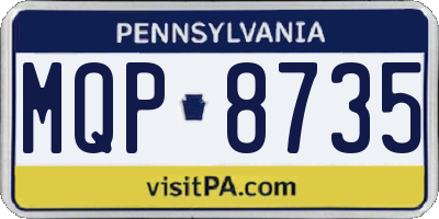 PA license plate MQP8735