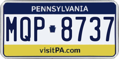 PA license plate MQP8737