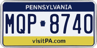 PA license plate MQP8740