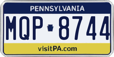 PA license plate MQP8744