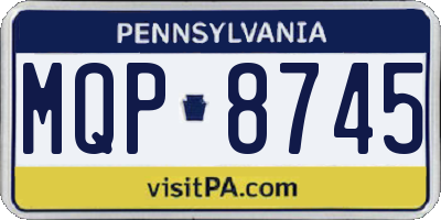 PA license plate MQP8745