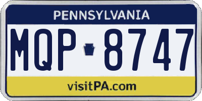 PA license plate MQP8747