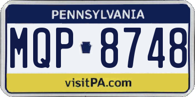 PA license plate MQP8748