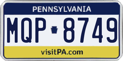 PA license plate MQP8749