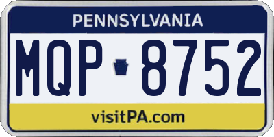 PA license plate MQP8752