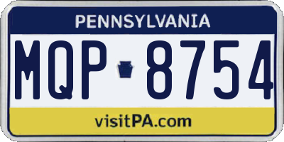 PA license plate MQP8754