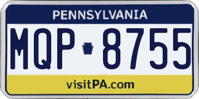 PA license plate MQP8755
