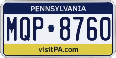 PA license plate MQP8760