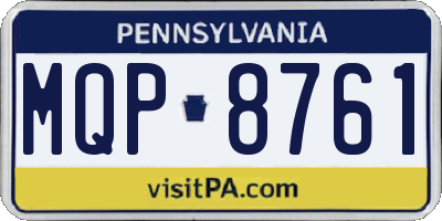 PA license plate MQP8761