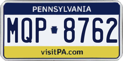 PA license plate MQP8762