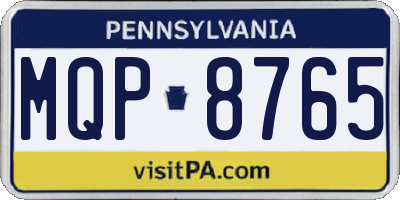 PA license plate MQP8765