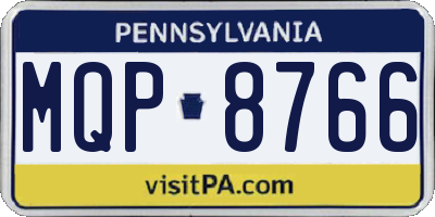 PA license plate MQP8766