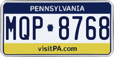 PA license plate MQP8768