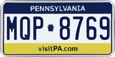 PA license plate MQP8769