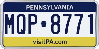 PA license plate MQP8771