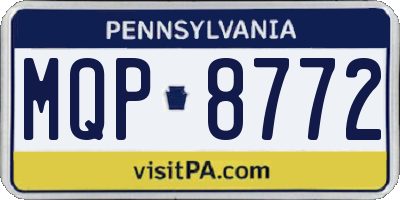 PA license plate MQP8772