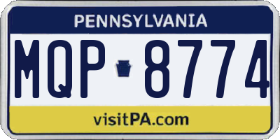 PA license plate MQP8774