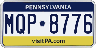 PA license plate MQP8776