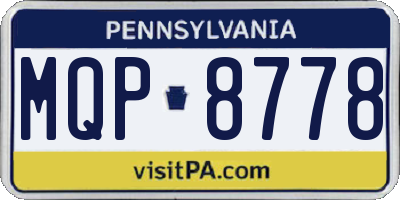 PA license plate MQP8778