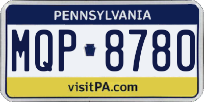 PA license plate MQP8780