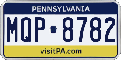 PA license plate MQP8782