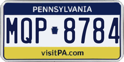 PA license plate MQP8784