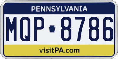 PA license plate MQP8786
