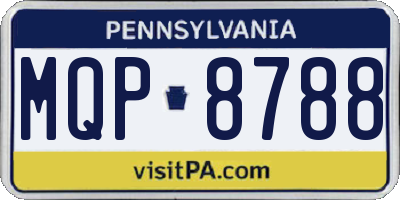 PA license plate MQP8788