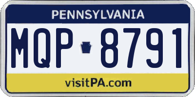 PA license plate MQP8791