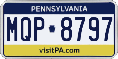 PA license plate MQP8797