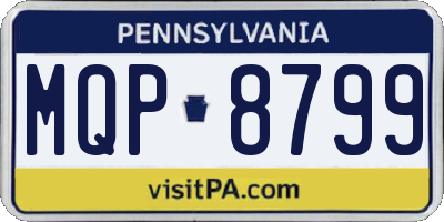 PA license plate MQP8799