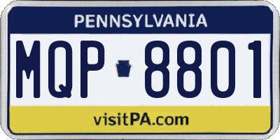 PA license plate MQP8801