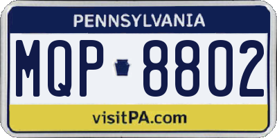 PA license plate MQP8802